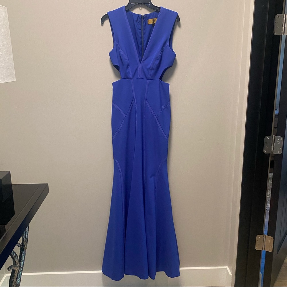 NICOLE MILLER Cobalt Blue Evening Gown